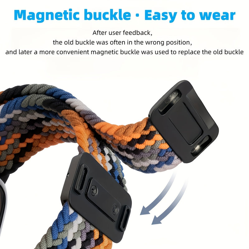 Braided Nylon Apple Watch Band with Magnetic Clasp – Adjustable, Breathable, Sweat-Resistant Strap for Series 10/9/8/7/6/5/4/3/2/1 SE, Fits 38mm to 49mm, Unisex Design for Men and Women, Magnetic Watch Band | Braided Design