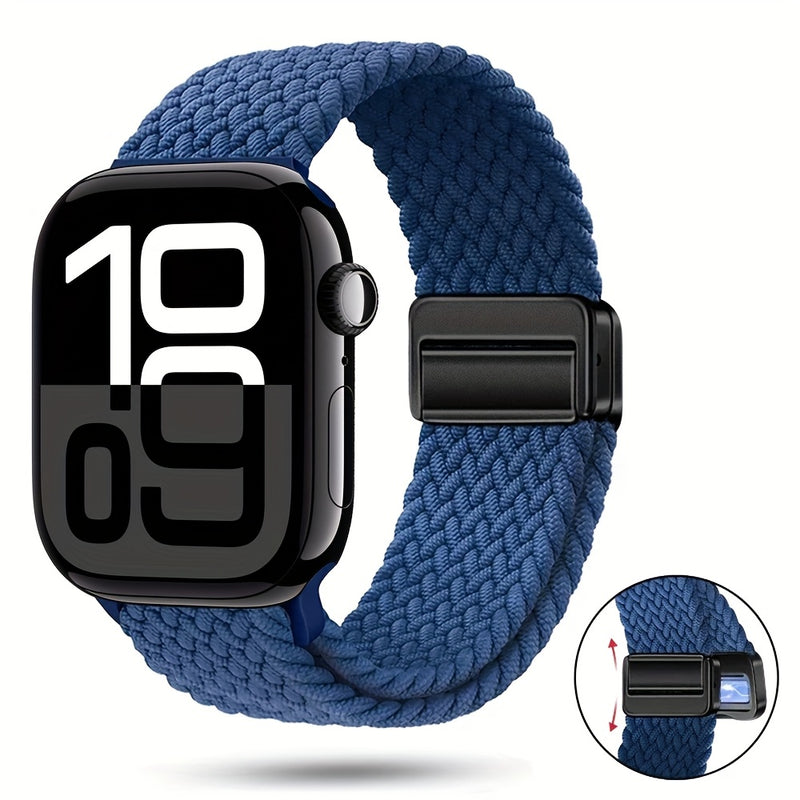 Braided Nylon Apple Watch Band with Magnetic Clasp – Adjustable, Breathable, Sweat-Resistant Strap for Series 10/9/8/7/6/5/4/3/2/1 SE, Fits 38mm to 49mm, Unisex Design for Men and Women, Magnetic Watch Band | Braided Design