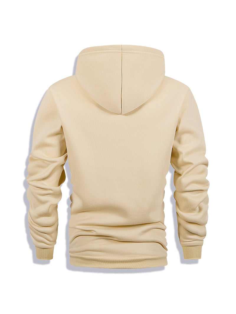 Men's Hoodie and Drawstring Sweatpants Set with PARIS Letter Print