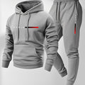 Men's Hoodie and Drawstring Sweatpants Set with PARIS Letter Print