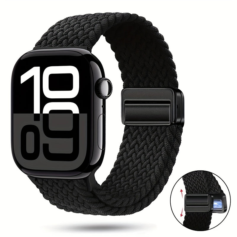 Braided Nylon Apple Watch Band with Magnetic Clasp – Adjustable, Breathable, Sweat-Resistant Strap for Series 10/9/8/7/6/5/4/3/2/1 SE, Fits 38mm to 49mm, Unisex Design for Men and Women, Magnetic Watch Band | Braided Design