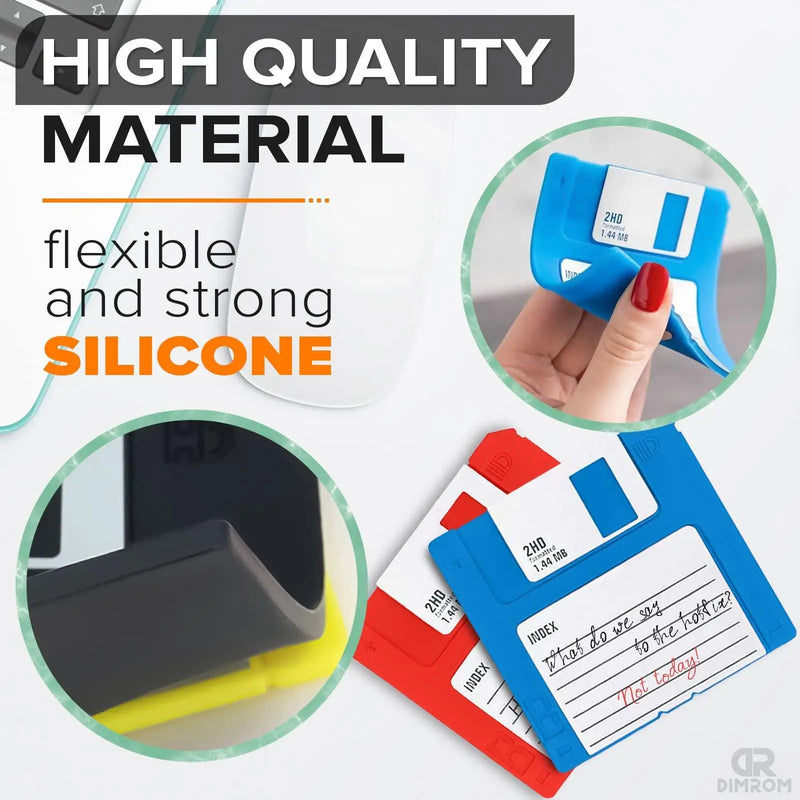 UD_6 PCS Silicone Floppy Disk Coaster For Tables