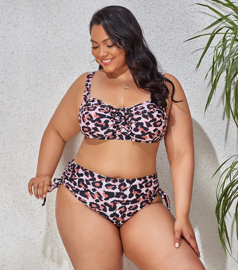 Maillot de bain deux pièces pour femmes, grande taille, soutien-gorge Push Up, culotte taille haute, grandes tailles, vêtements de plage, modèle nouveau 2023