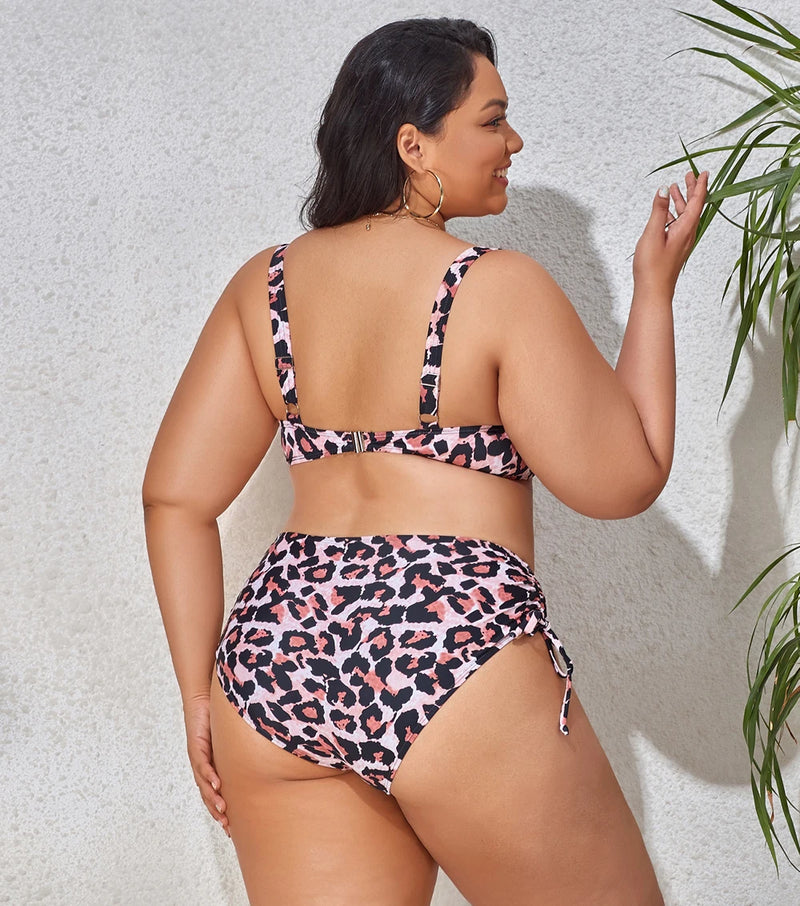 Maillot de bain deux pièces pour femmes, grande taille, soutien-gorge Push Up, culotte taille haute, grandes tailles, vêtements de plage, modèle nouveau 2023