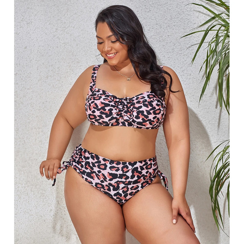 Maillot de bain deux pièces pour femmes, grande taille, soutien-gorge Push Up, culotte taille haute, grandes tailles, vêtements de plage, modèle nouveau 2023