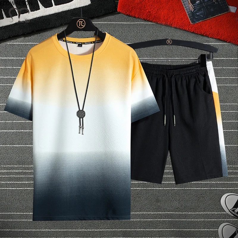 Summer T-Shirt Shorts Male Casual