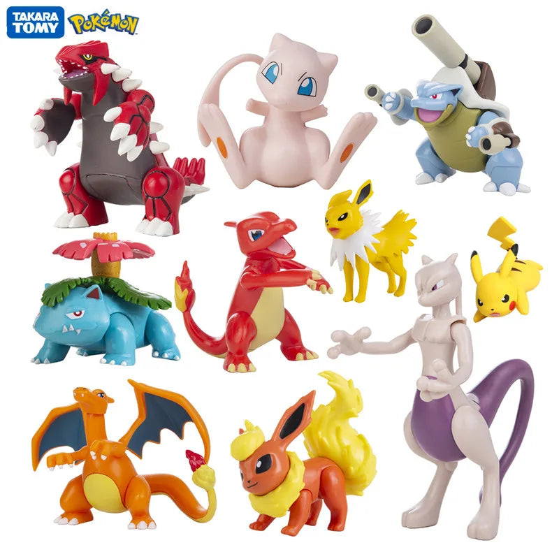 Pokemon 4-13Cm nouveaux dessins animés film figurine Pikachu Mewtwo Charmander Blastoise Gurado modèle d'action pour animaux de compagnie jouet cadeaux
