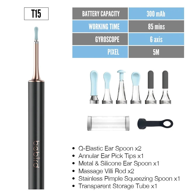 Bebird R1 + R3 T15 M9S nettoyeur d'oreille visuel intelligent Otoscop