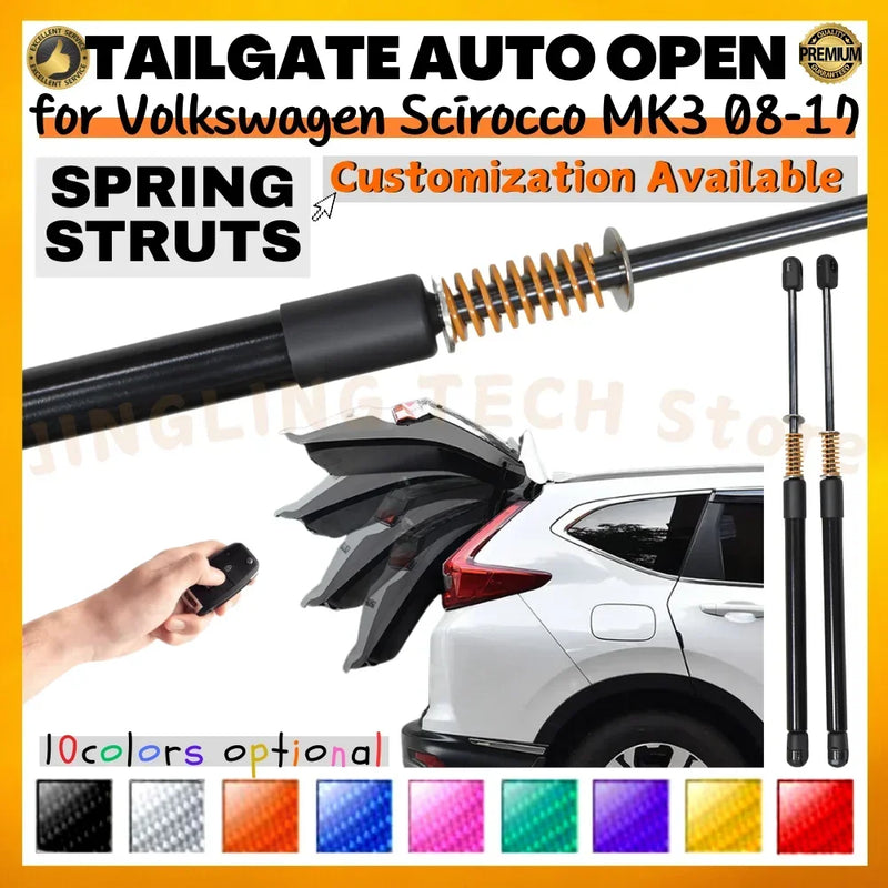 Qté (2) entretoises de coffre avec ressort pour Volkswagen Scirocco MK3 Hatchback