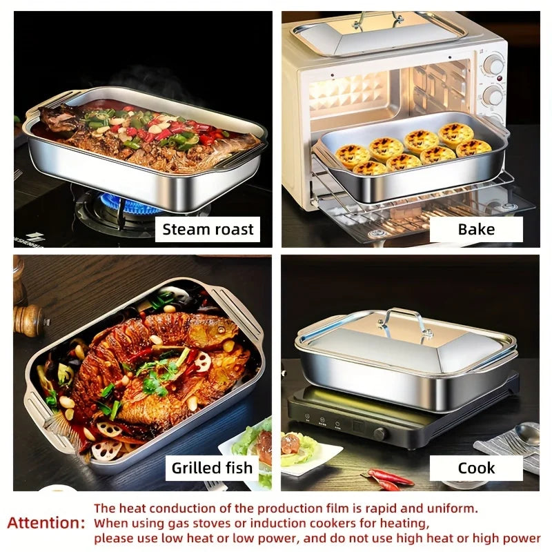Plaque de cuisson profonde antiarina en acier inoxydable