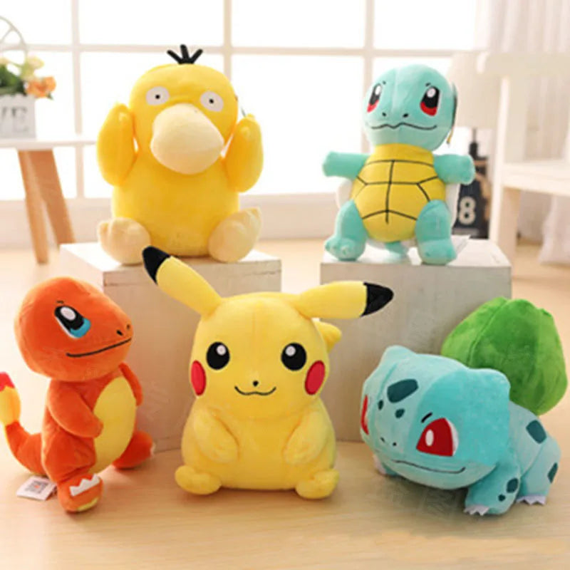 Pokemon Pikachu peluche poupée jouet Anime Kawaii écureuil Charmander Bulbasaur jouets en peluche dessin animé enfants anniversaire cadeau de noël