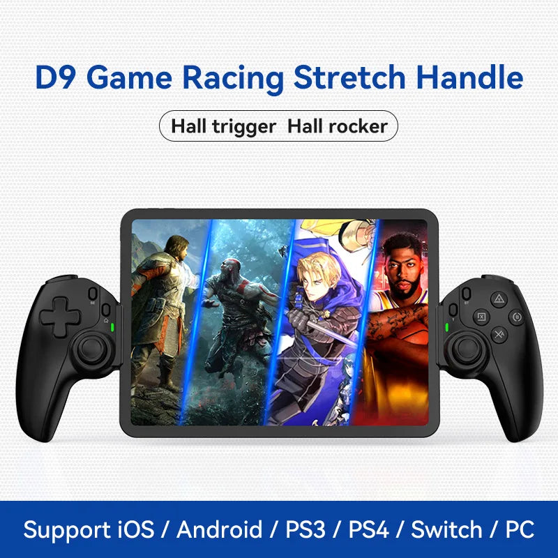 Manette de jeu télescopique pour téléphone portable D9, pour Android IOS PS3 PS4 Switch ios avec Turbo/6 axes/Vibration
