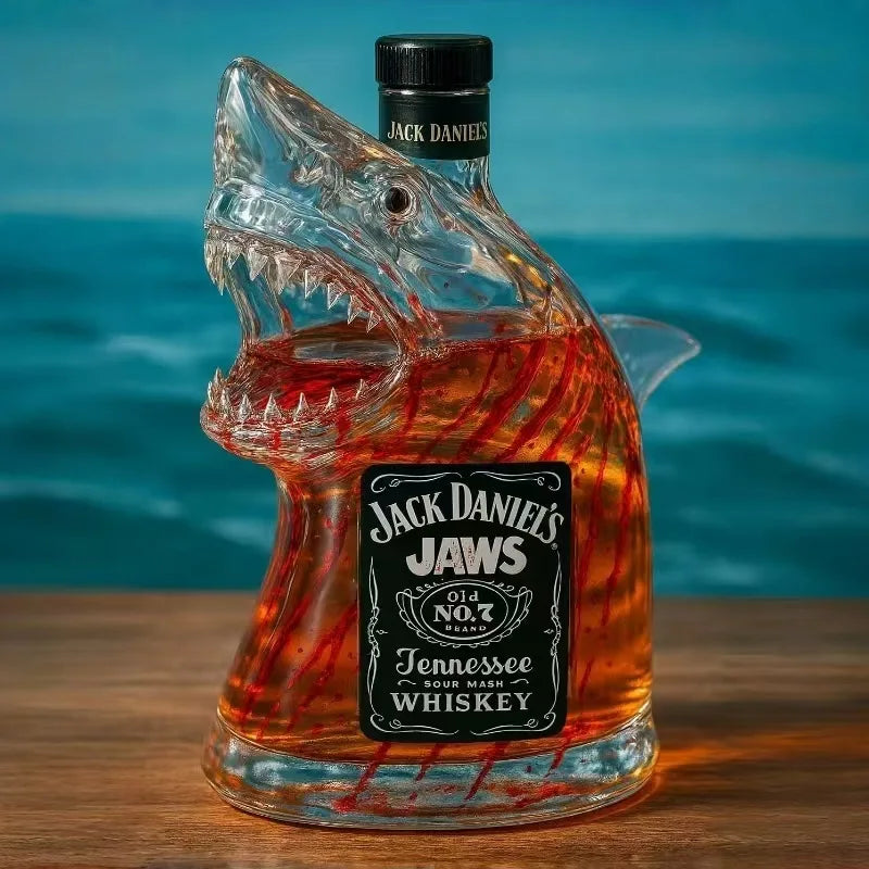 Bouteille de whisky requin drôle, tortue au doigt du milieu, carafe en verre, décoration de maison, bouteille de vin animale, jouet de Collection de statues