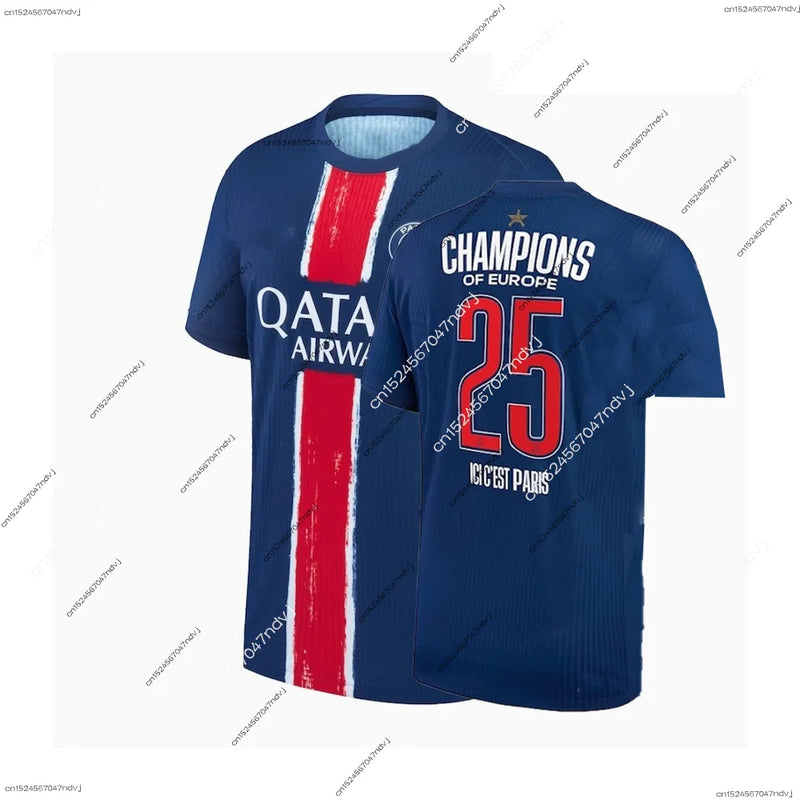 T-shirt des champions de Football européens, Kits de maillots commémoratifs de Football français, maillots de Football d'été pour hommes, nouvel arrivage 2025
