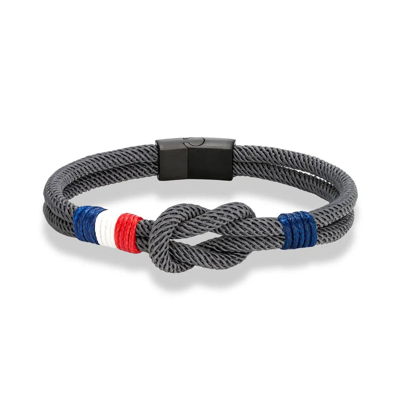 Bracelet en corde à nœud carré en acier inoxydable