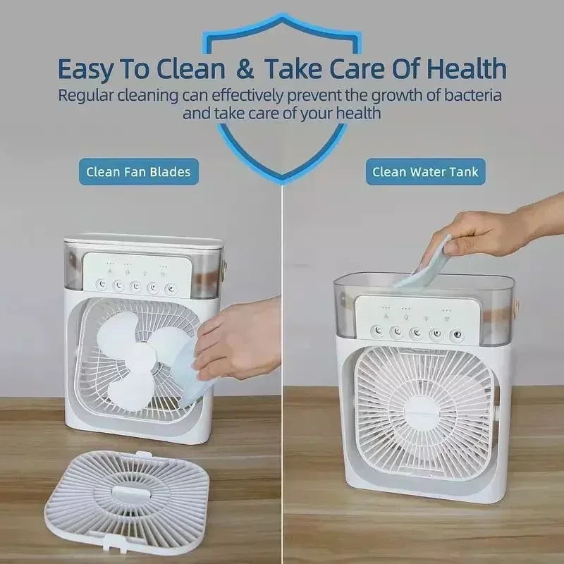 3 en 1 nouveau ventilateur climatiseur ménage petit refroidisseur d'air LED