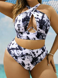 Bikini imprimé grande taille pour femme, maillot de bain grande taille, ensemble deux pièces, baigneur, baigneur trempé, nouveau, 0XL-4XL, V5630