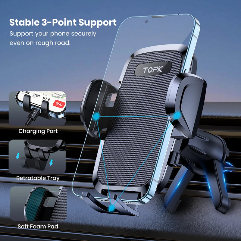 TOPK-Support de téléphone portable universel pour voiture