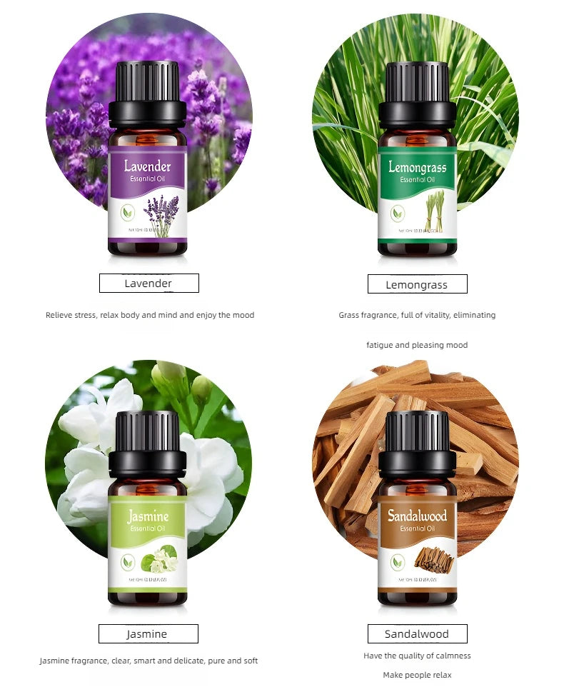 18 saveurs huiles essentielles pour diffuseur d'arôme humidificateur d'air maison soluble dans l'eau 10ml désodorisant parfums huile de parfum parfum