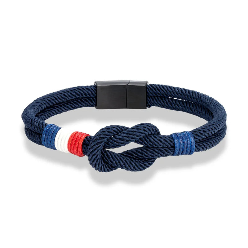 Bracelet en corde à nœud carré en acier inoxydable