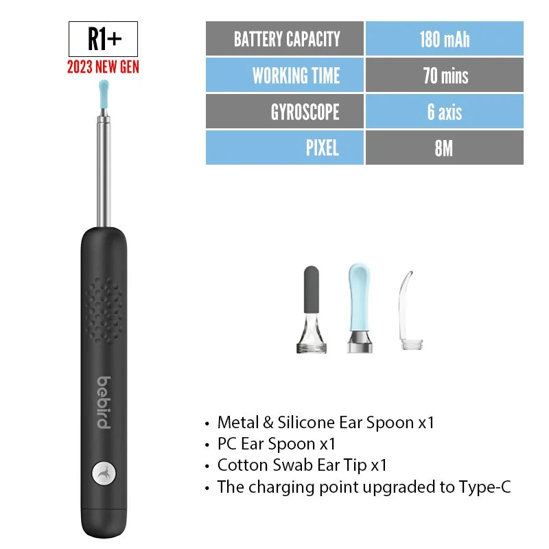 Bebird R1 + R3 T15 M9S nettoyeur d'oreille visuel intelligent Otoscop