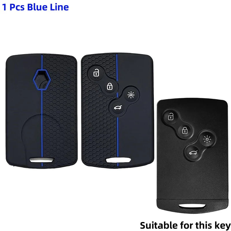 Housse de clé de voiture en Silicone à 4 boutons, pour Renault
