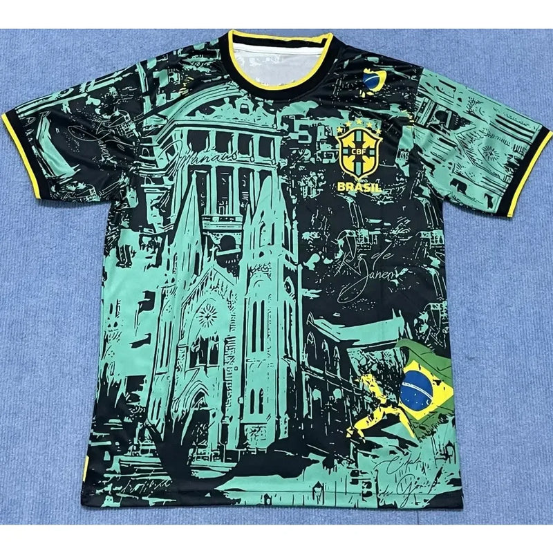 BRAZILS Brésil Football Shirt 2025 City Edition Hommes et Femmes Entraînement Football Chemise 3D Imprimé Séchage Rapide Respirant T-shirt