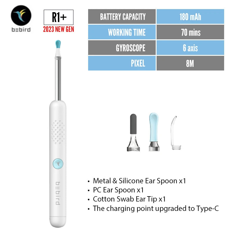Bebird R1 + R3 T15 M9S nettoyeur d'oreille visuel intelligent Otoscop