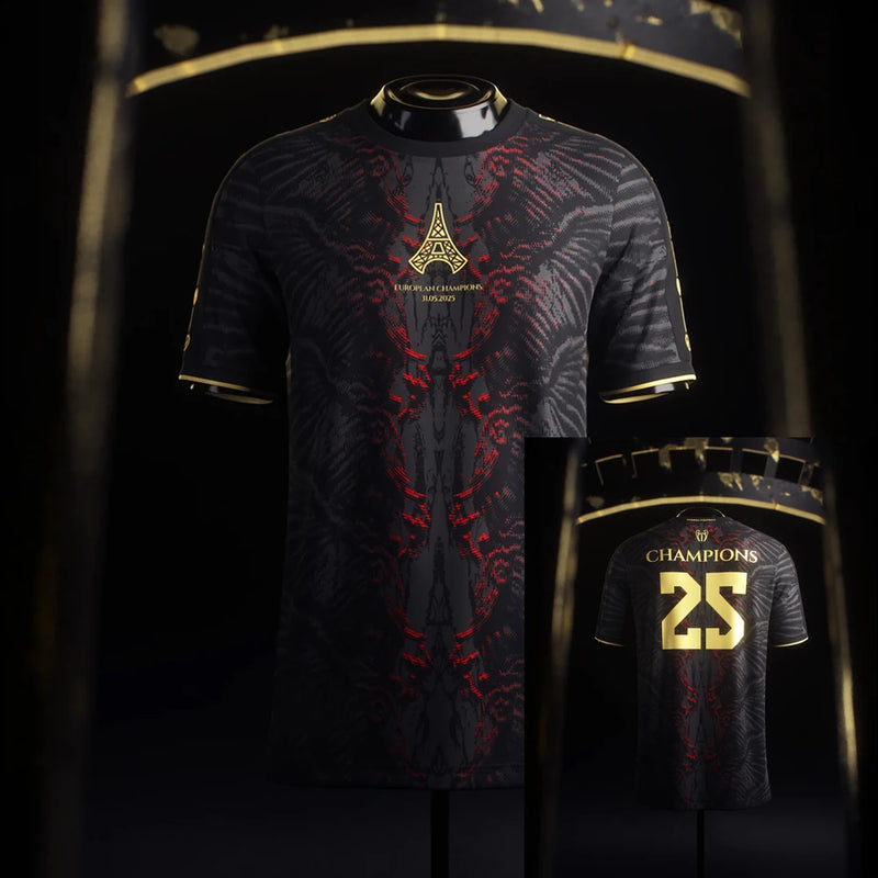 Maillot de Football spécial à manches courtes pour hommes, uniforme d'entraînement de Football, Moto les Parisiens, Champions européens, 2025