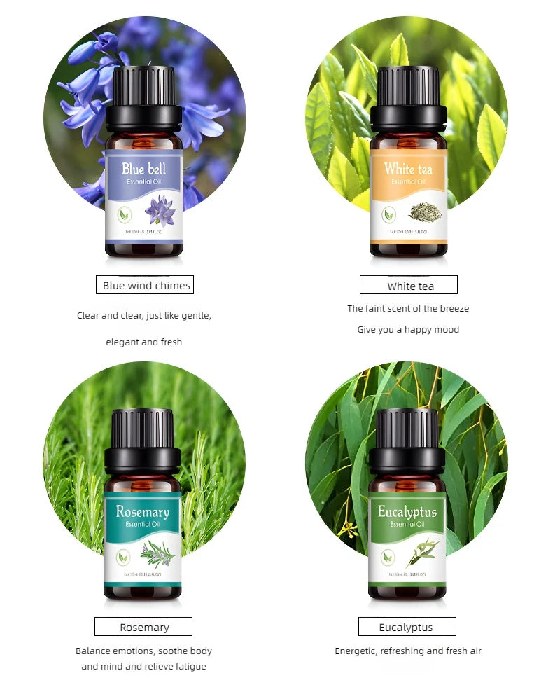18 saveurs huiles essentielles pour diffuseur d'arôme humidificateur d'air maison soluble dans l'eau 10ml désodorisant parfums huile de parfum parfum