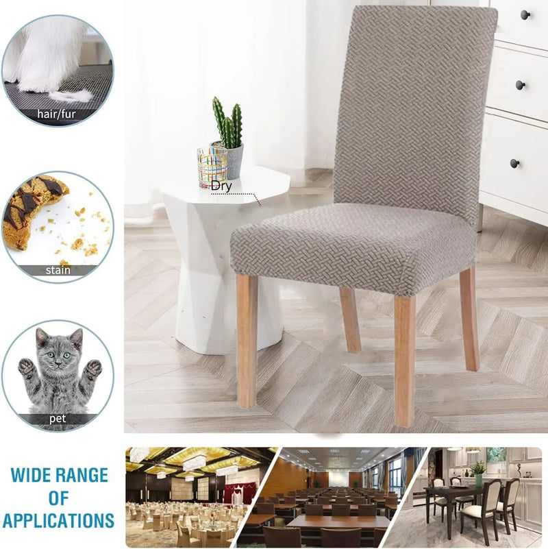 Housse de chaise de salle à manger élastique, extensible et épaisse, en Jacquard, pour salle à manger, cuisine, hôtel, Banquet de mariage