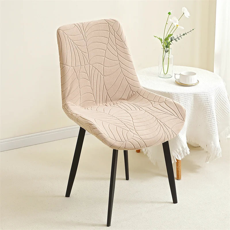 1/2/4/6 pièces feuilles Jacquard courbé housses de chaise élastiques housses de chaise chaises protecteur de siège pour hôtel mariage cuisine Banquet