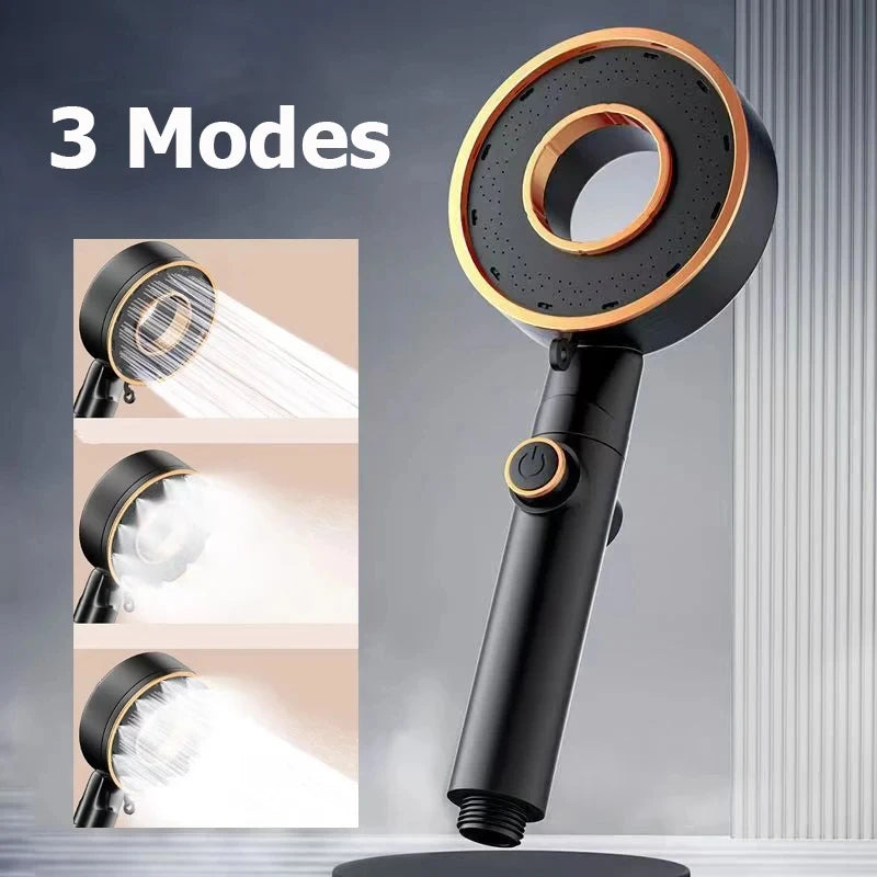 Pommeau de douche haute pression, 3 modes, pommeau de douche réglable, économie d'eau, arrêt à une touche, buse de pulvérisation d'eau, accessoires de maison