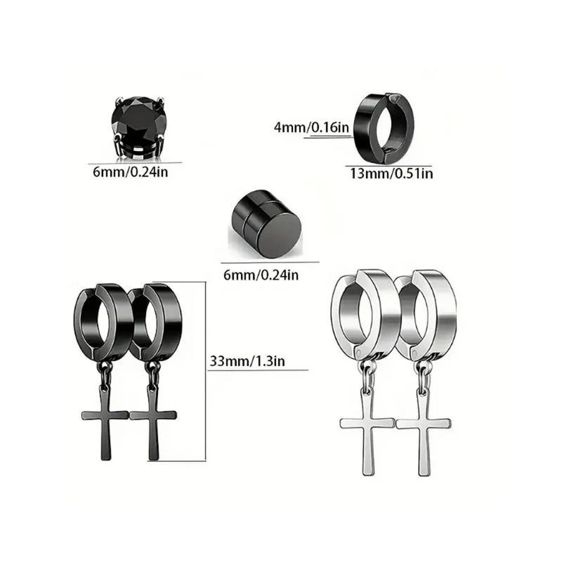 Ensemble de clous d'oreilles magnétiques