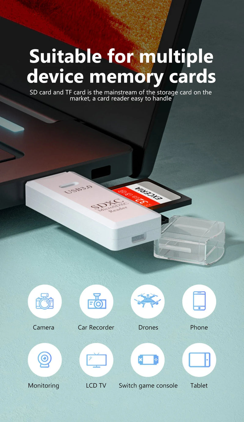 Lecteur de carte USB 3.0 2 en 1