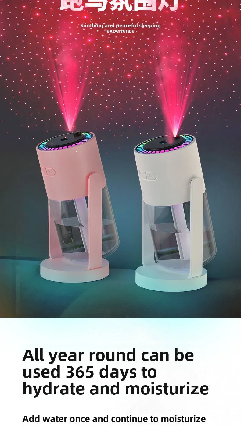 Dispositif de Projection d'étoiles, humidificateur d'air ultrasonique USB pour voiture, nébuliseur hydratant domestique