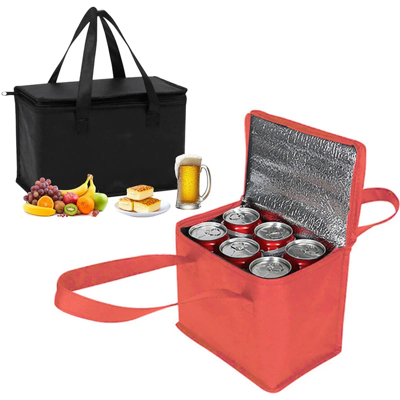 Sac isotherme Portable pour déjeuner, isolation pliante, sac de glace pour pique-nique, sac thermique pour aliments, porte-boissons, sacs isolés, sac de livraison de nourriture