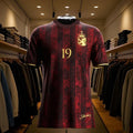 Impression 3D 25 Maillot de football pour enfants rouge foncé pour hommes No.19 T-shirt de football en Lamine respirant pour hommes et femmes, dernière arrivée