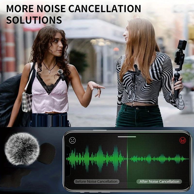 Microphone Lavalier sans fil pour iPhone et Android, mini micro statique, audio et vidéo, ordinateur portable, jeux en direct, téléphone portable, nouveau