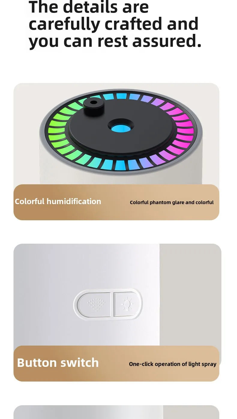 Dispositif de Projection d'étoiles, humidificateur d'air ultrasonique USB pour voiture, nébuliseur hydratant domestique
