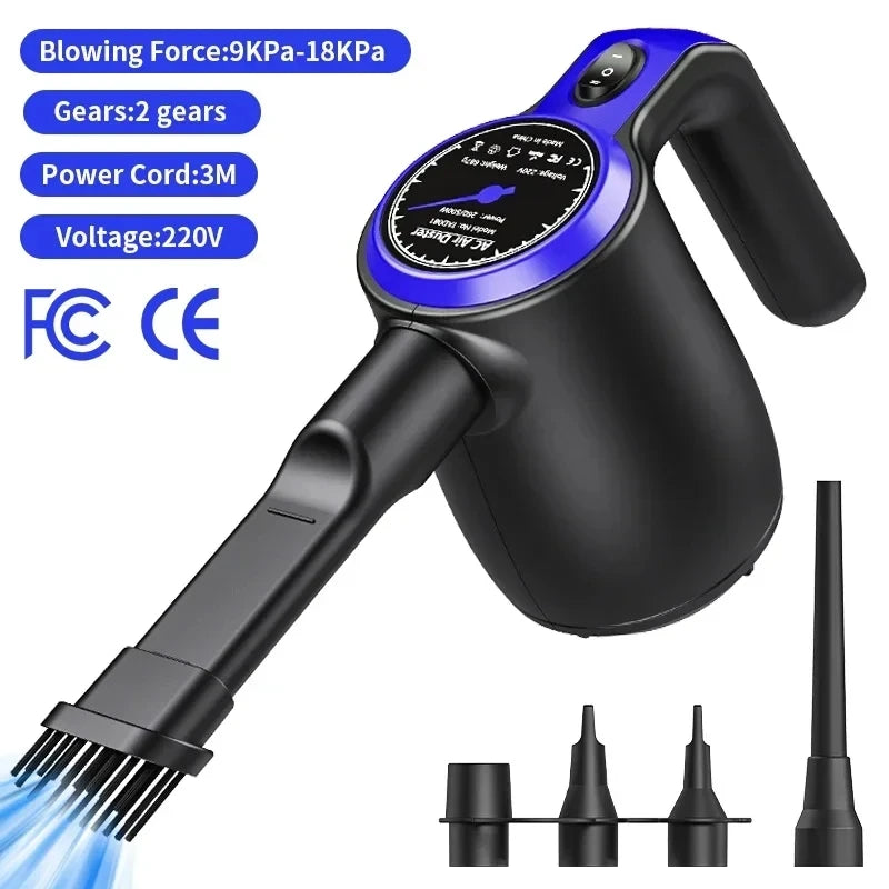 Plumeau d'air électrique 500W, souffleur d'air remplace le pulvérisation d'air en conserve pour le nettoyeur de clavier d'ordinateur PC, plumeau de canette d'air comprimé