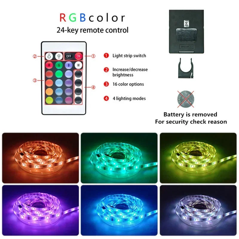 Bande lumineuse LED USB flexible pour la décoration de la chambre, diode de rétroéclairage TV, ruban de lampe, document proxy, 5050 RVB