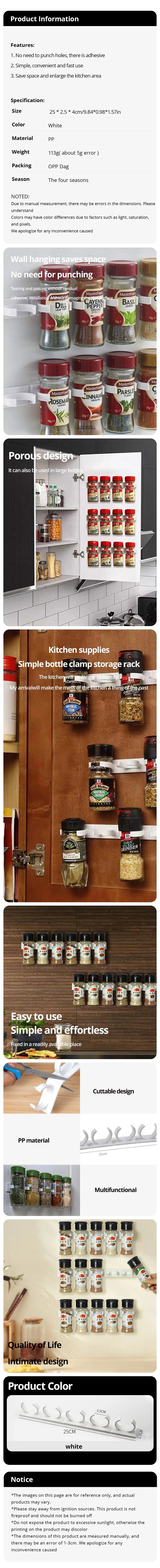 Cuisine Assaisonnement Rack De Stockage De Pot Simple Bouteille