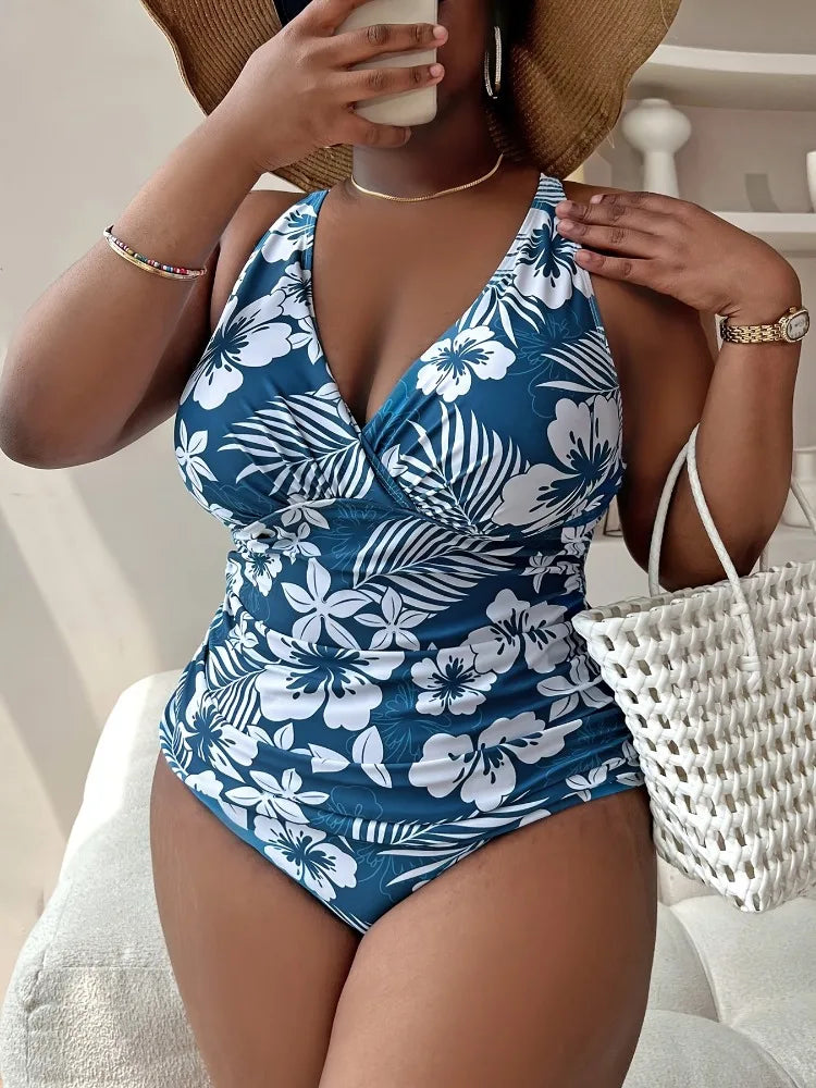 Maillot de bain deux pièces taille haute pour femmes, bikini imprimé, maillots de bain, bain trempé, vêtements de plage, natation, grande taille, 2021