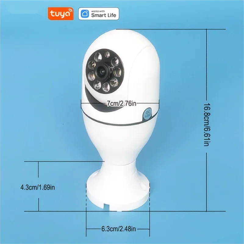 Tuya maison intelligente 2.4G E27 ampoule Wifi caméra de Surveillance HD nuit sécurité vidéo Surveillance Supprt Audio bidirectionnel mouvement Mobile