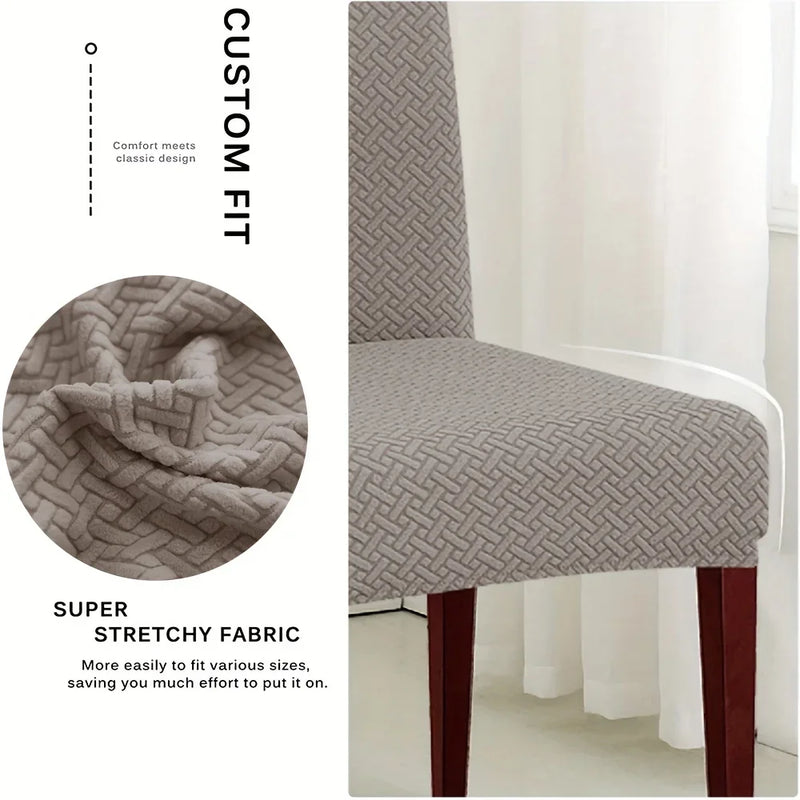 Housse de chaise de salle à manger élastique, extensible et épaisse, en Jacquard, pour salle à manger, cuisine, hôtel, Banquet de mariage