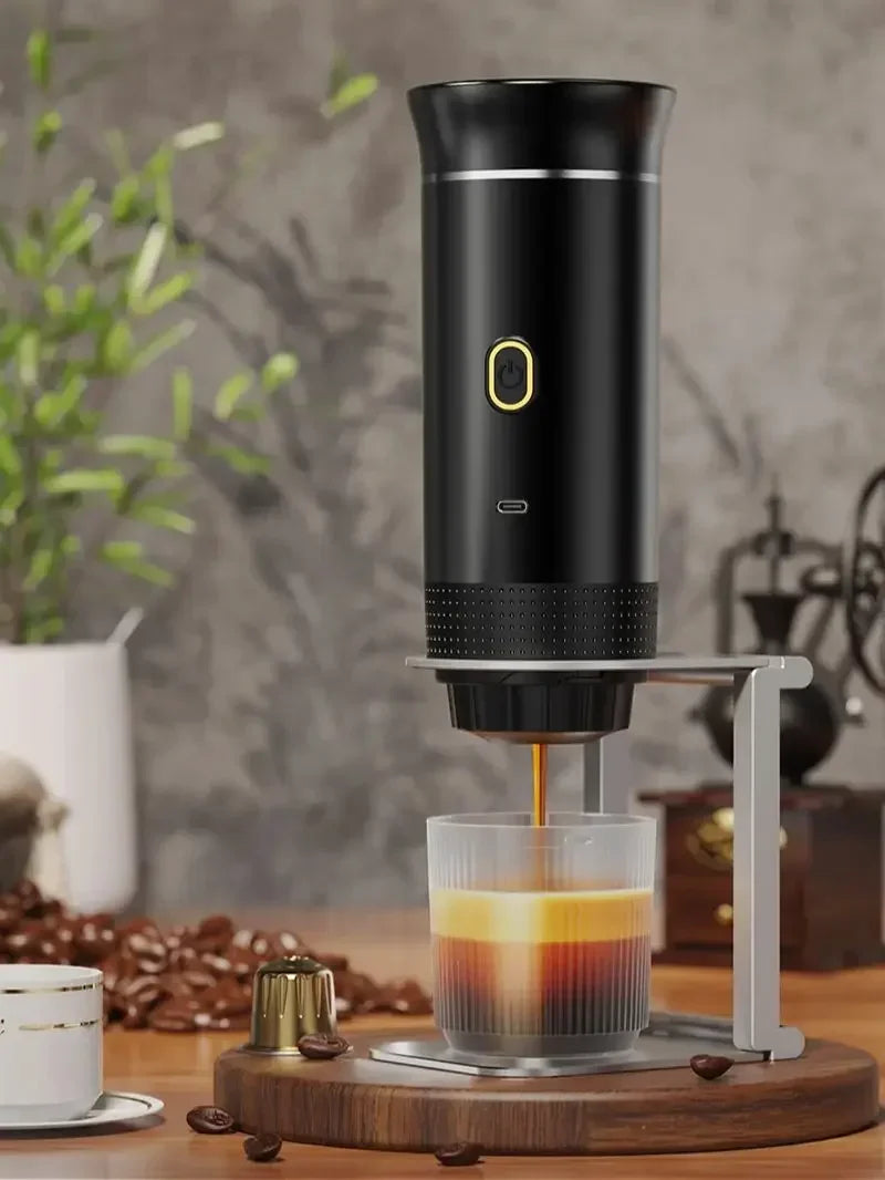 Machine à café expresso électrique Portable sans fil, pour voiture et maison, Camping, 3 en 1, capsules de poudre, cafetière de voyage
