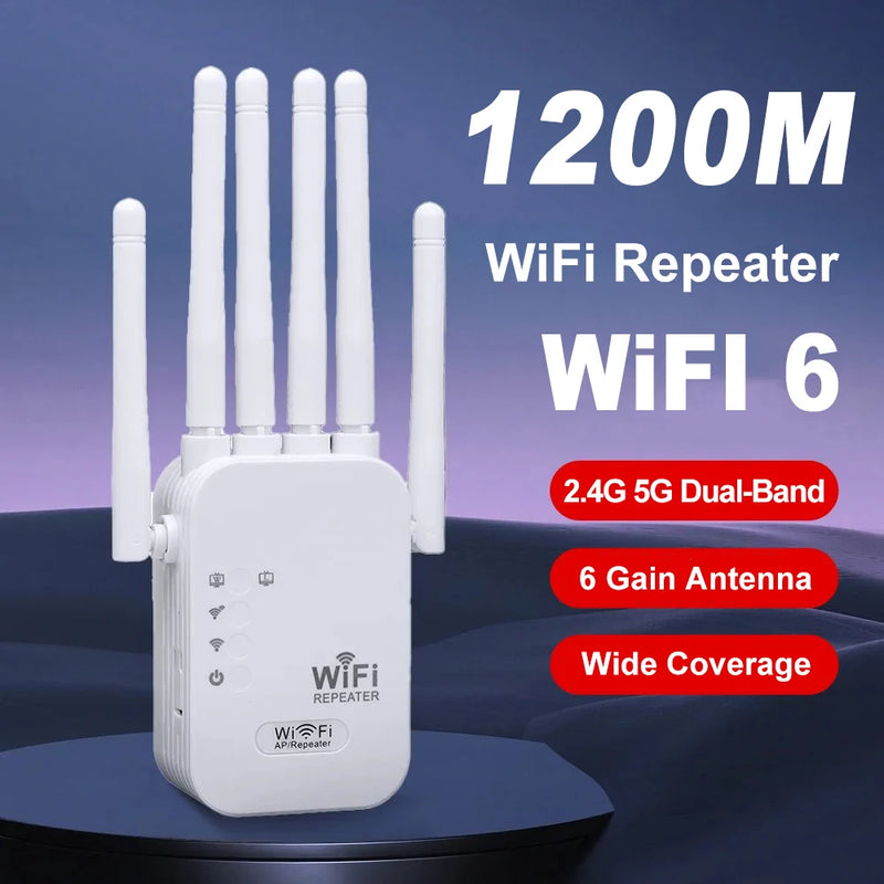 Répéteur WiFi sans fil 1200Mbps, extension de portée WIFI, Booster de Signal WiFi 2.4G 5G, réseau double bande 802.11ac, amplificateur WiFi