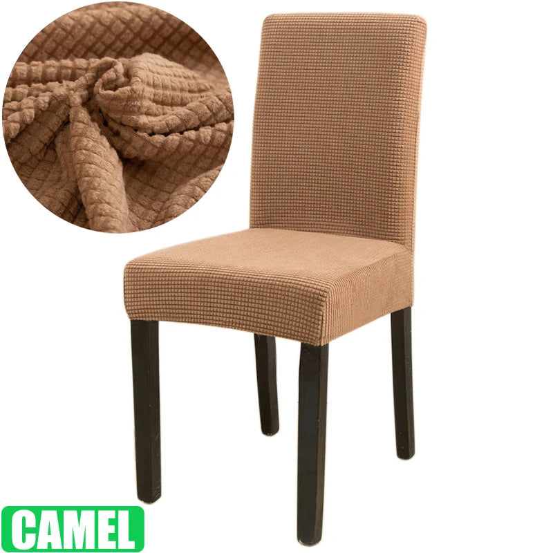 Housse de chaise de salle à manger élastique, extensible et épaisse, en Jacquard, pour salle à manger, cuisine, hôtel, Banquet de mariage