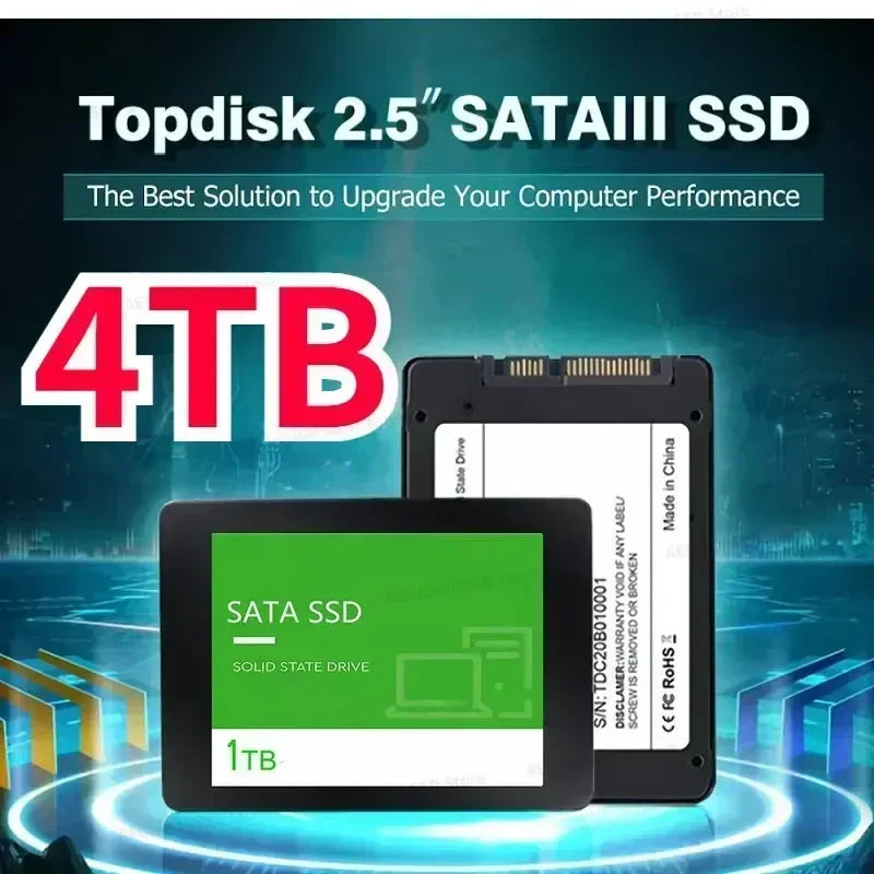 Disque dur 1 à 2 vers disque dur SSD haute vitesse, disque SSD interne SATA3 2,5 pouces 4 vers TLC 500 Mbps pour ordinateur portable et de bureau